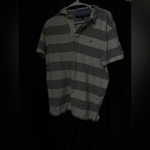 Tommy Hilfiger Men's Polo in Gray Stripes